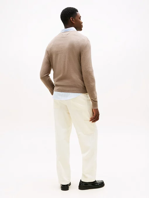 Tommy Hilfiger Pima Cotton Cashmere Crew Neck Coastal Taupe Heather