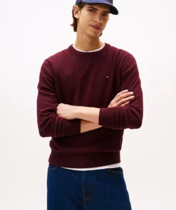Tommy Hilfiger Pima Cotton Cashmere Crew Neck Deep Burgundy