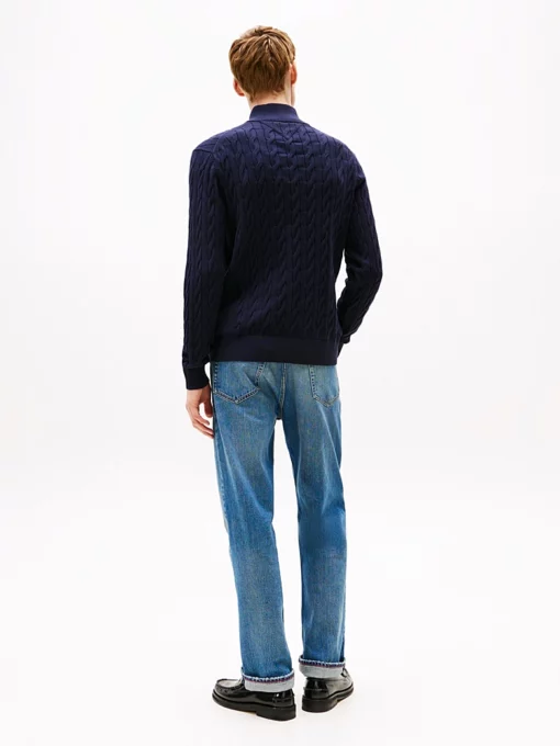 Tommy Hilfiger Cable Knit Half-Zip Jumper Navy Blue