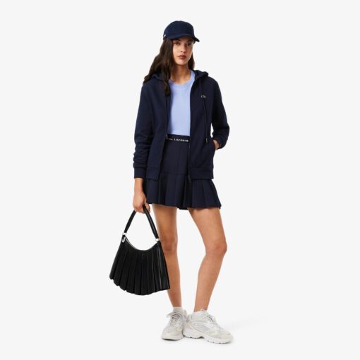 Lacoste Zipped Fleece Hoodie Women Midnight Blue