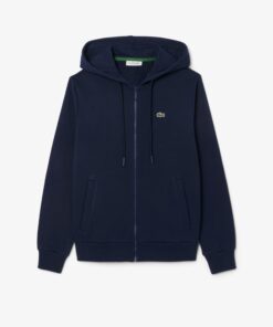 Lacoste Zipped Fleece Hoodie Women Midnight Blue