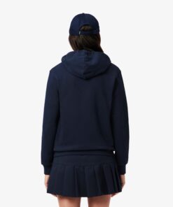 Lacoste Zipped Fleece Hoodie Women Midnight Blue