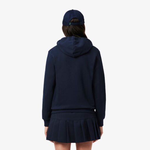 Lacoste Zipped Fleece Hoodie Women Midnight Blue