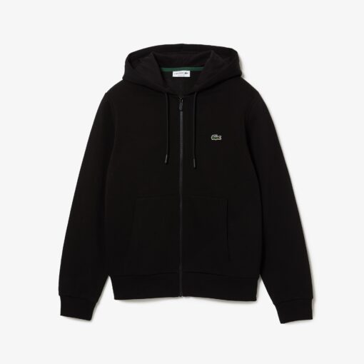 Lacoste Zip-Up Fleece Hoodie Noir