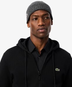 Lacoste Zip-Up Fleece Hoodie Noir