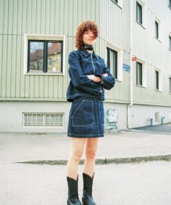 Nudie Jeans Anja Workwear Denim Jacket Dark Blue