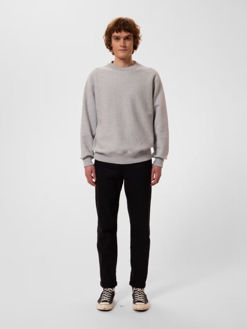 Nudie Jeans Hasse Sweater Crew Neck Greymelange