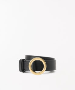 Tiger of Sweden Orbis Vachetta Leather Belt Black