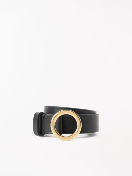 Tiger of Sweden Orbis Vachetta Leather Belt Black