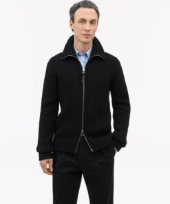 Tiger of Sweden Niall Zip-Up Wool Cardigan Black
