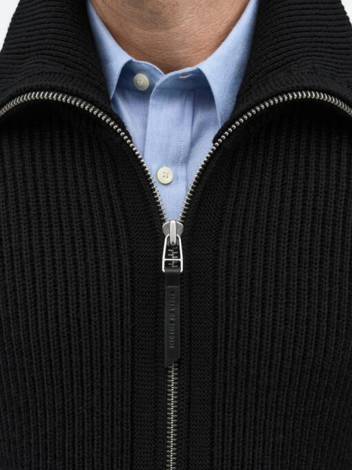 Tiger of Sweden Niall Zip-Up Wool Cardigan Black