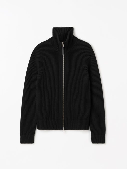 Tiger of Sweden Niall Zip-Up Wool Cardigan Black