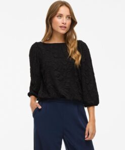 Videvera Boatneck Top Black Beauty