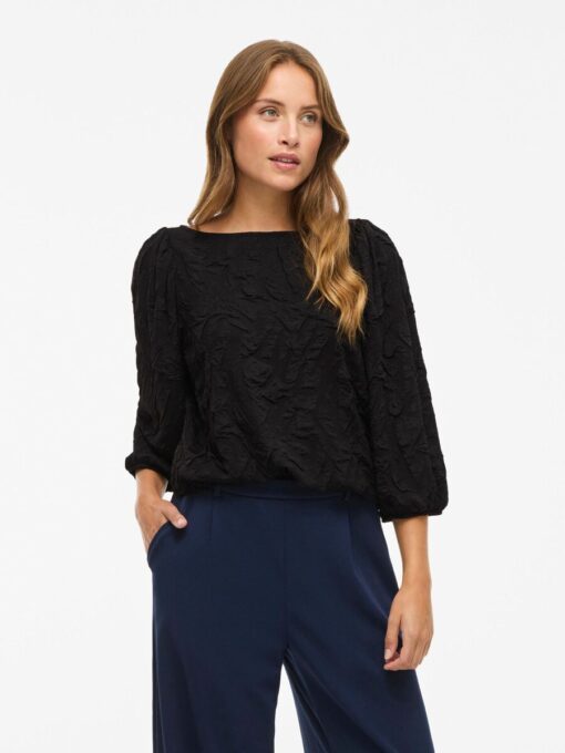 Videvera Boatneck Top Black Beauty