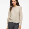 Viemi O-Neck Knit Top Super Light Natural Melange