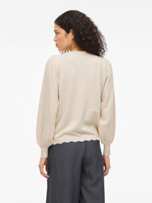 Viemi O-Neck Knit Top Super Light Natural Melange