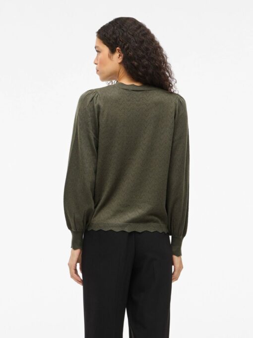 Viemi O-Neck Knit Top Deep Depths