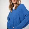 Mos Mosh Thora V-Neck Knit Blue Lolite