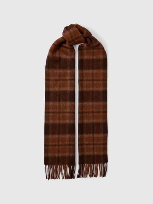 Slhtope Wool Check Scarf Soft Silt