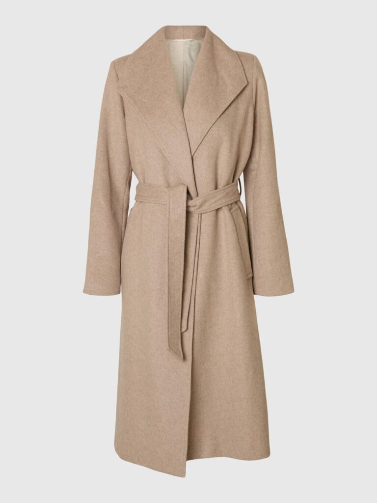 Slfrosa Wool Blend Coat Sandshell