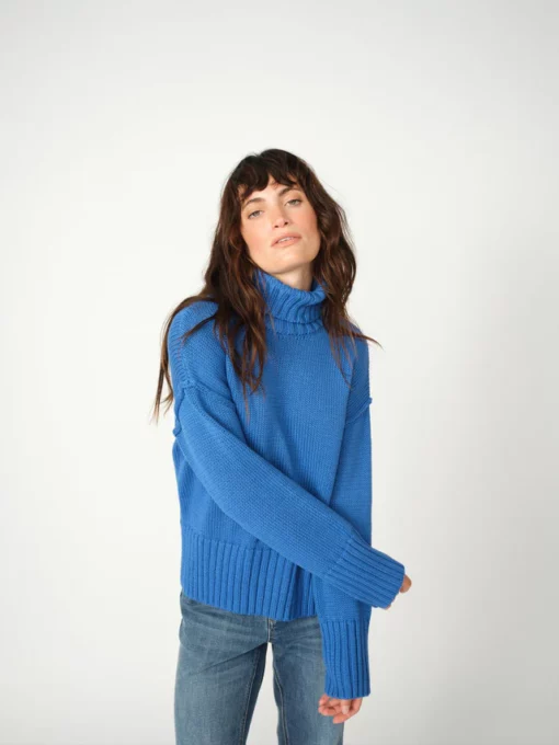 Mos Mosh MMRola Bine Rollneck Knit Blue Lolite