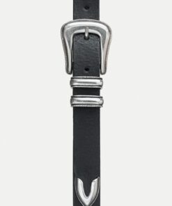 Nudie Jeans Western Silver Belt Black