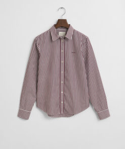 Gant Woman Classic Poplin Striped Shirt Plum Wine