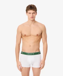Lacoste 3-Pack Stretch Cotton Trunks White