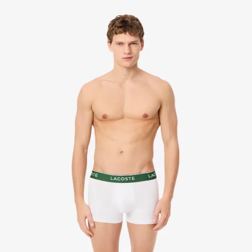 Lacoste 3-Pack Stretch Cotton Trunks White