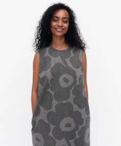 Marimekko Maridenim Somasti Unikko Denim Dress Light Grey