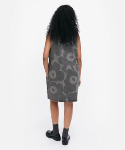 Marimekko Maridenim Somasti Unikko Denim Dress Light Grey