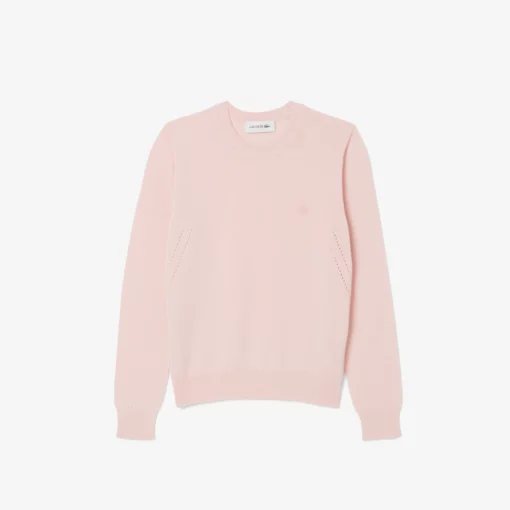 Lacoste 3D Knit Crew Neck Sweater Light Pink