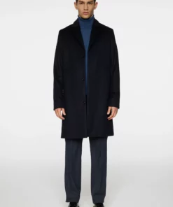 J.Lindeberg August Melton Cashmere Coat JL Navy
