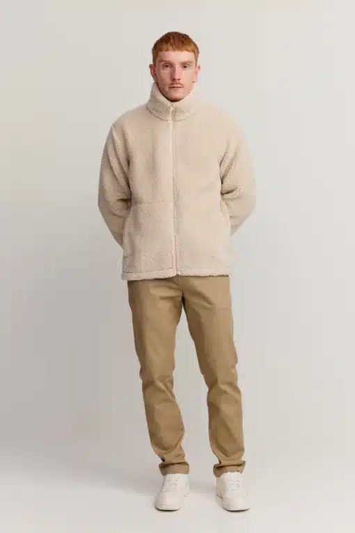 Makia Lodge Zip Fleece Off White