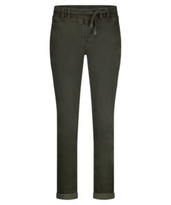 Red Button Tessy Slubtwill Pants Dark Green