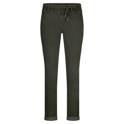 Red Button Tessy Slubtwill Pants Dark Green