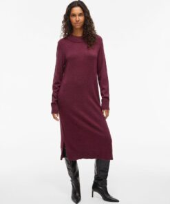 Viril Crew Neck L/S Midi Dress Fig
