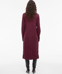 Viril Crew Neck L/S Midi Dress Fig