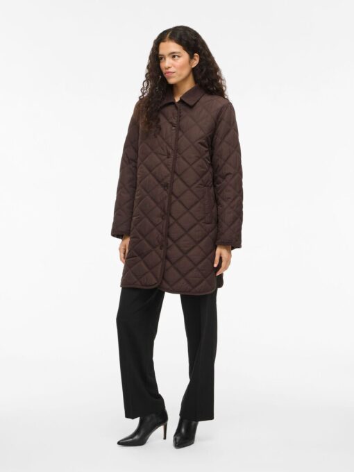 Viquila Corduroy Quilt Long Jacket Coffee Bean