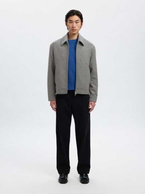 Slhphilip Wool Blend Jacket Grey Melange