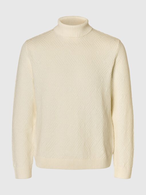 Slhtrevor Structure Rollneck Knit Egret