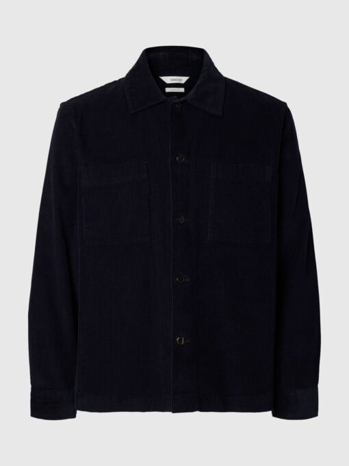 Slhregtate Cord Overshirt Sky Captain