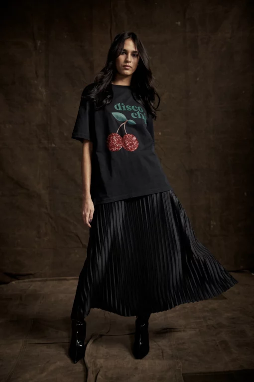Aveny Vicky Pleated Skirt Black