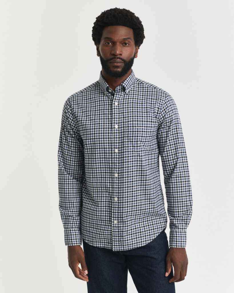 Gant Reg Twill Gingham Shirt Naval Blue