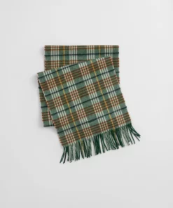 Gant Wool Check Scarf Grass Green