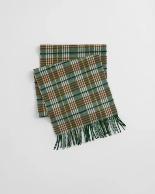 Gant Wool Check Scarf Grass Green
