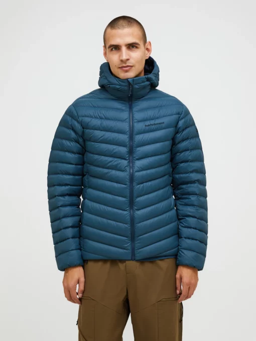 Peak Performance Frost Down Hood Jacket Men Mountain Lake