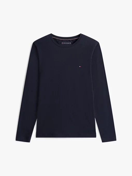 Tommy Hilfiger Slim Long Sleeve T-Shirt Navy Blue