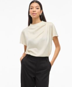 Vielmina Funnel Neck Top Birch