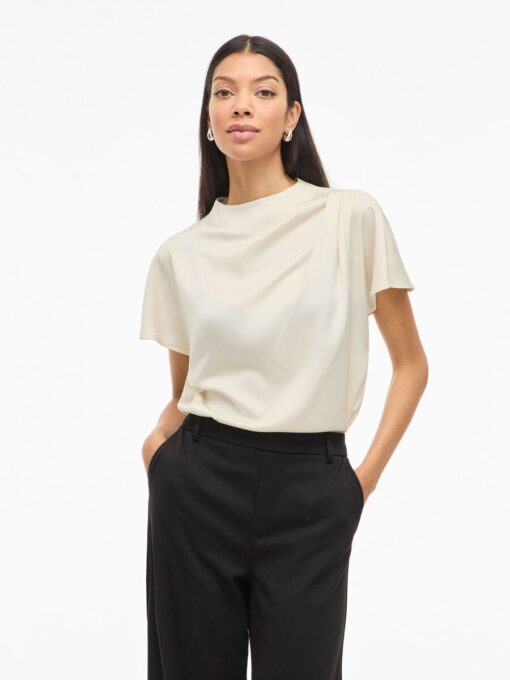 Vielmina Funnel Neck Top Birch